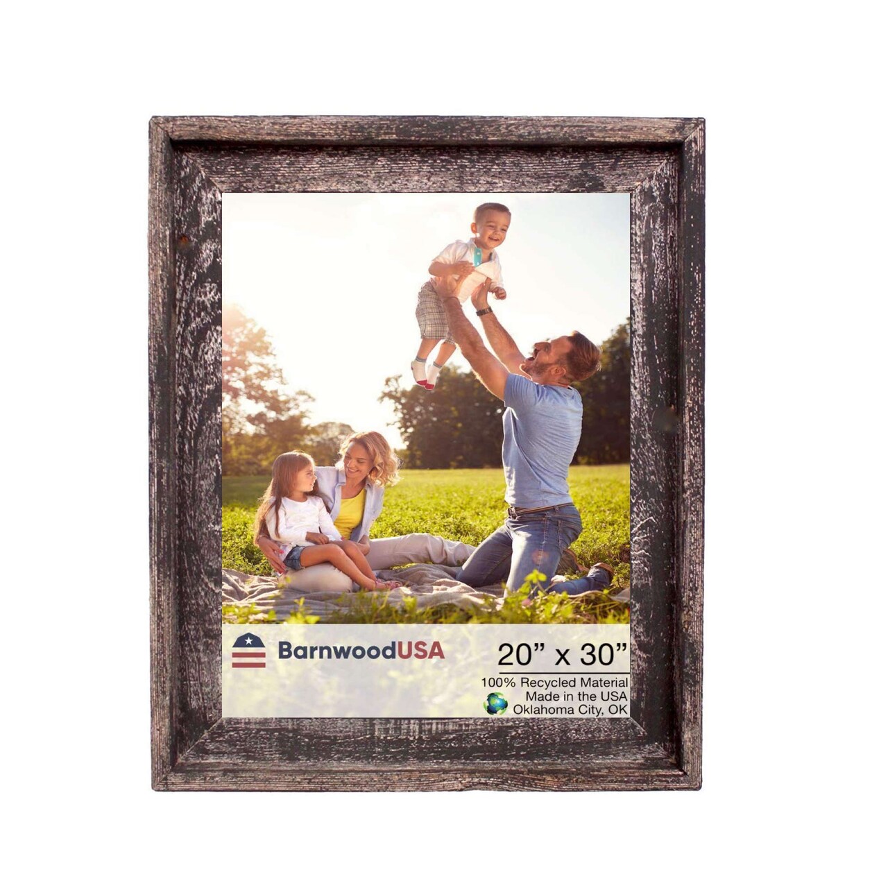 Rustic Farmhouse Signature Series 20 in. x 30 in. Reclaimed Wood Picture Frame